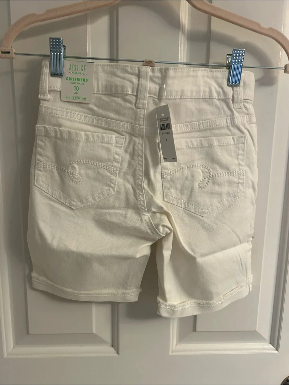NWT- Justice Girls White Denim Shorts